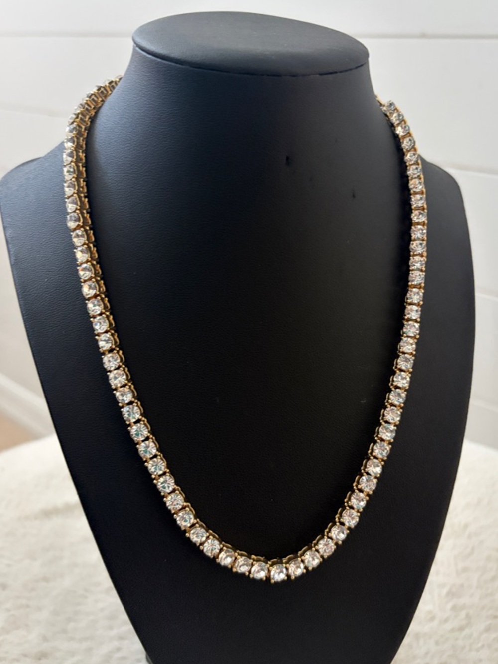 Gold CZ Crystal Tennis Necklace - Women Jewelry
